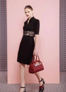 Robe droite en crêpe de Chine noir