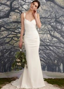 Robe de mariée sirène en crêpe de Chine