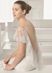 White fringed open back dress