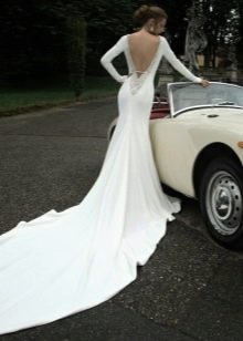 White dress with open back