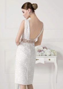 Short dress with open back white
