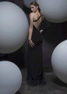 Black straight dress with open back