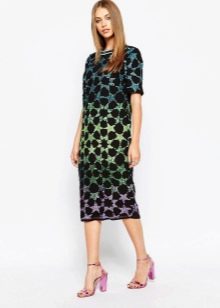 60s Abstract Midi Dress
