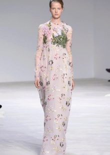 Empire style dress with long sleeves