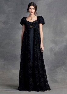 Empire style evening dress black