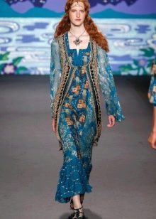 Long boho dress with print