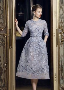Retro lace midi dress