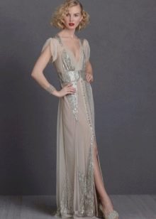 Retro dress with slit