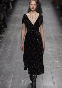 Plunging Neck Fitted Midi Dress