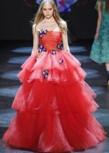 Fitted dress for prom puffy tiered