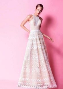 Lace a-line fitted dress