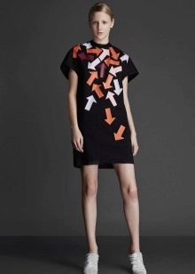 Winter tunic dress with short sleeves