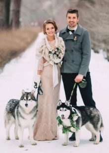 Winter wedding dress beige