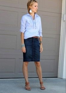 hot weather denim pencil skirt