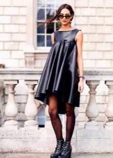 Black tights for a leather dress