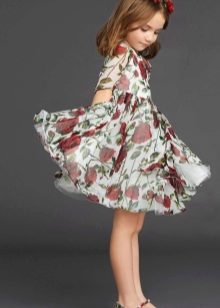 Summer dress for girls with print chiffon