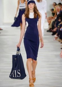 Fashionable blue and white dress of the spring-summer 2016 season