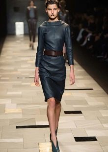 Fashionable leather dress for fall-winter 2016