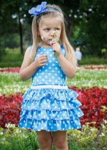 Short dress for girls with polka dots