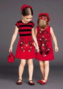 Elegant dress for a girl with a print
