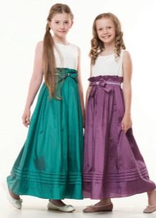 Elegant dress for girls on the floor