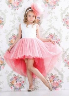 Fancy dress puffy hi-lo for girls