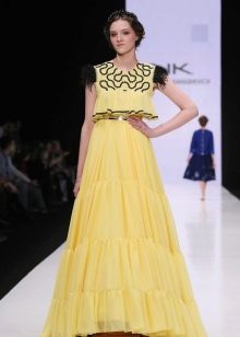 Elegant dress for girls long yellow
