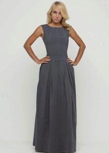 gray dress from footer to the floor