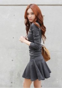 tweed dress with half sun skirt