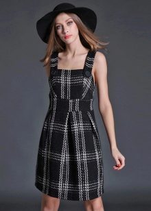 checkered tweed sundress