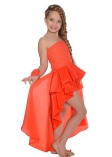 Asymmetric dress for a girl of 11 years old