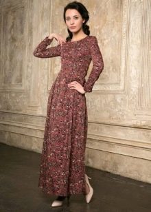 long patterned poplin dress