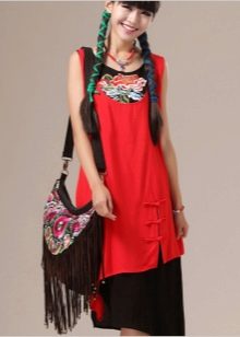 poplin combo dress
