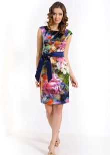 rain print satin summer dress