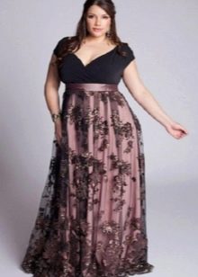 evening satin dress for plump