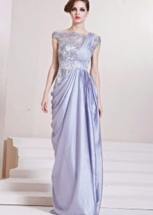 satin lace evening dress