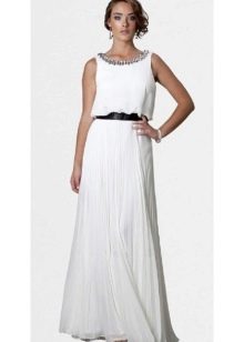 satin embroidered collar dress