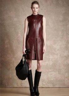 Boots for a leather dress without sleeves