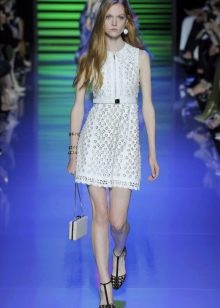 White lace dress with embellishments