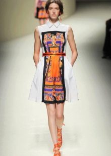orange accessories for a short shirt dress
