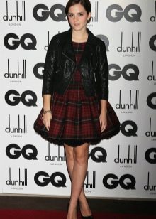 Jacket from leather to dress in a cage