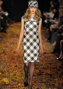 Hat for a short plaid dress