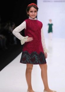 School dress for girls red