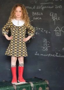 School dress for girls with a pattern