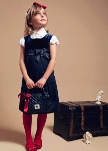 High-waisted school dress for girls