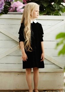 School black dress for girls knee length