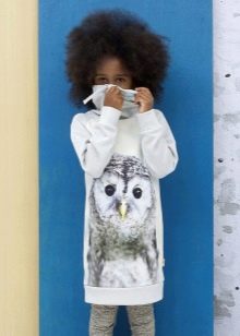 Knitted dress for girls with a pattern