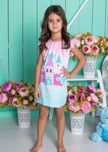 Knitted dress for girls short summer