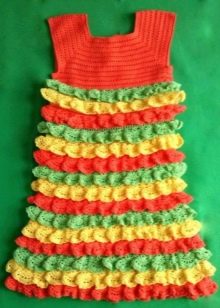 Elegant dress for a girl of 4-5 years old knitted crochet