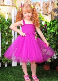 Short purple kindergarten prom dress